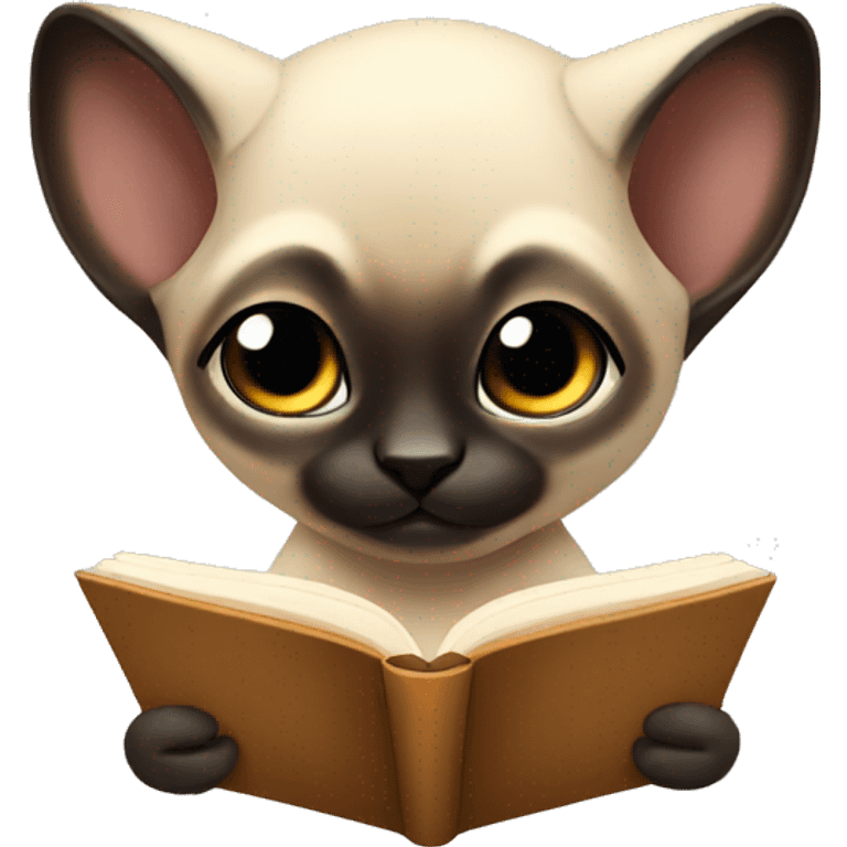 siamese reading books emoji