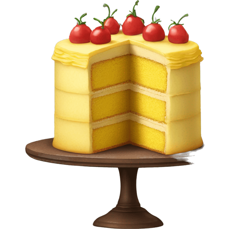 Realistic yellow layered cake emoji