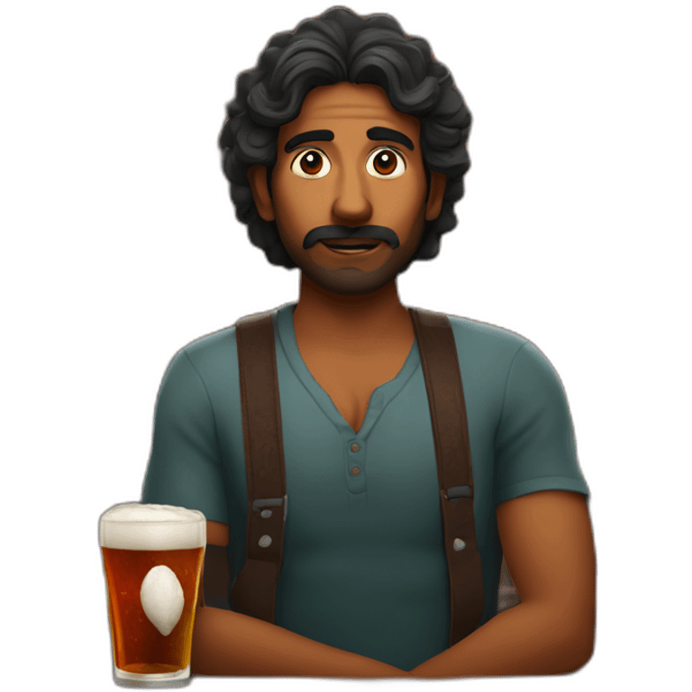 Indian man in a pub called insomnia red lightning  emoji