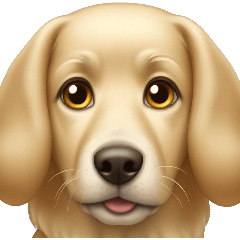 blonde dog with brown eyes emoji