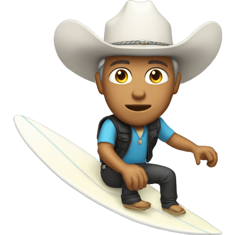 White Cowboy surfing  emoji