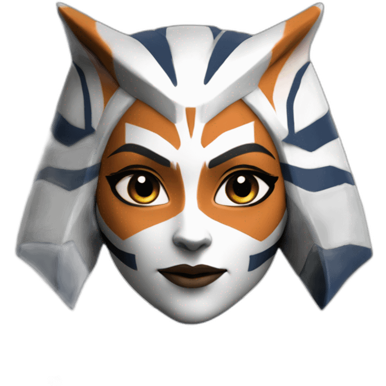 Clone wars Sexy Ahsoka Tano (portrait, front facing, Apple iOS 17 style) small horns emoji