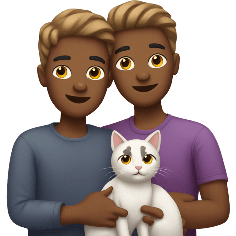 gay couple with two cats emoji