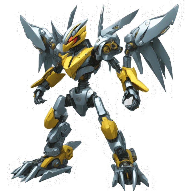 a futuristic mechanical spiky Medabot-raptor-dragon-Bionicle-mecha full body emoji