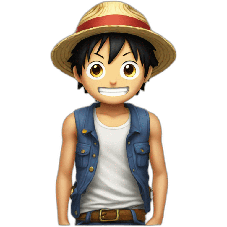 Luffy sur un chat emoji