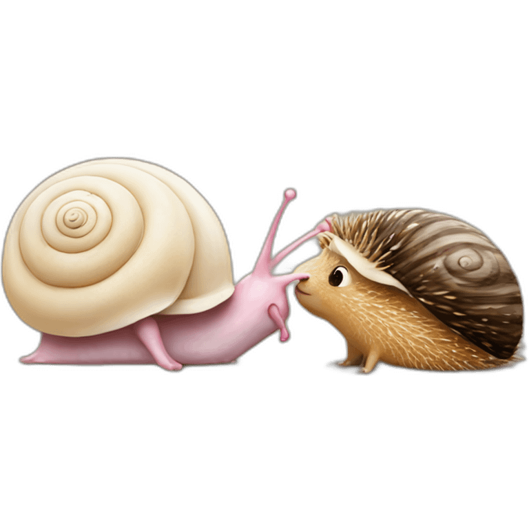 snail kisses hedgehog emoji