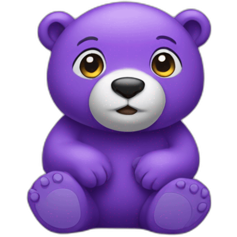 Purple cute bear emoji