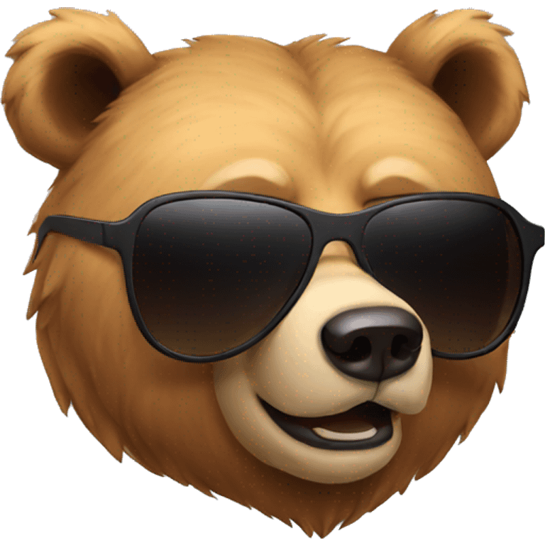 bear head with sunglasses emoji