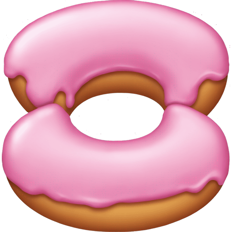 a donut with a light pink topping and no hole in the middle emoji