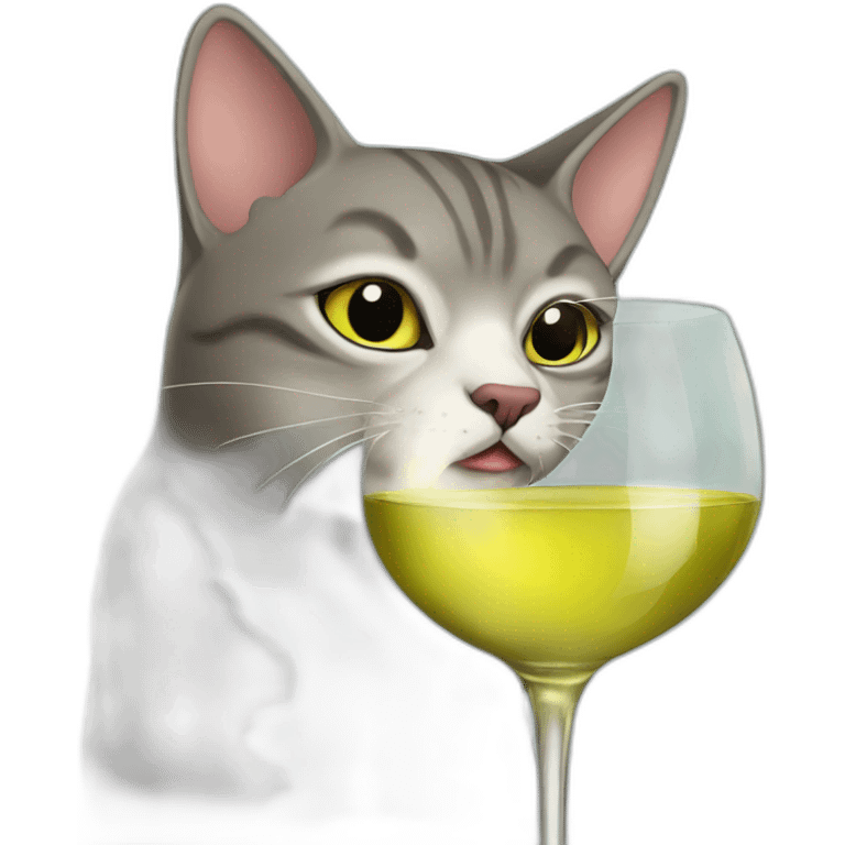 mexican cat drinking white wine emoji