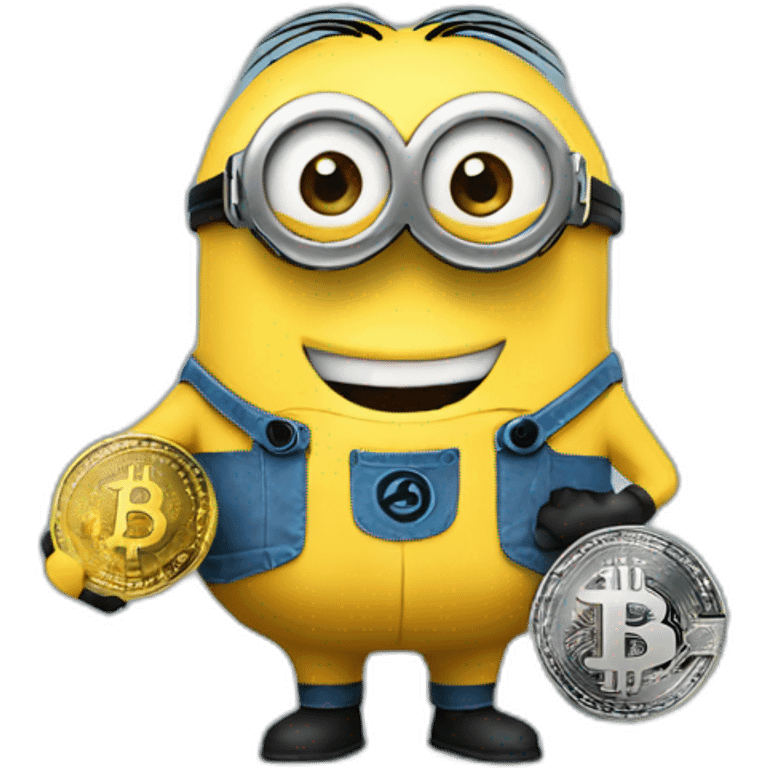 minion holding bitcoin emoji