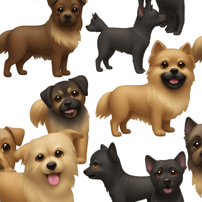 sable spitz and black petit brabancon emoji