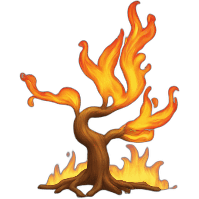 Flaming dancing tree emoji