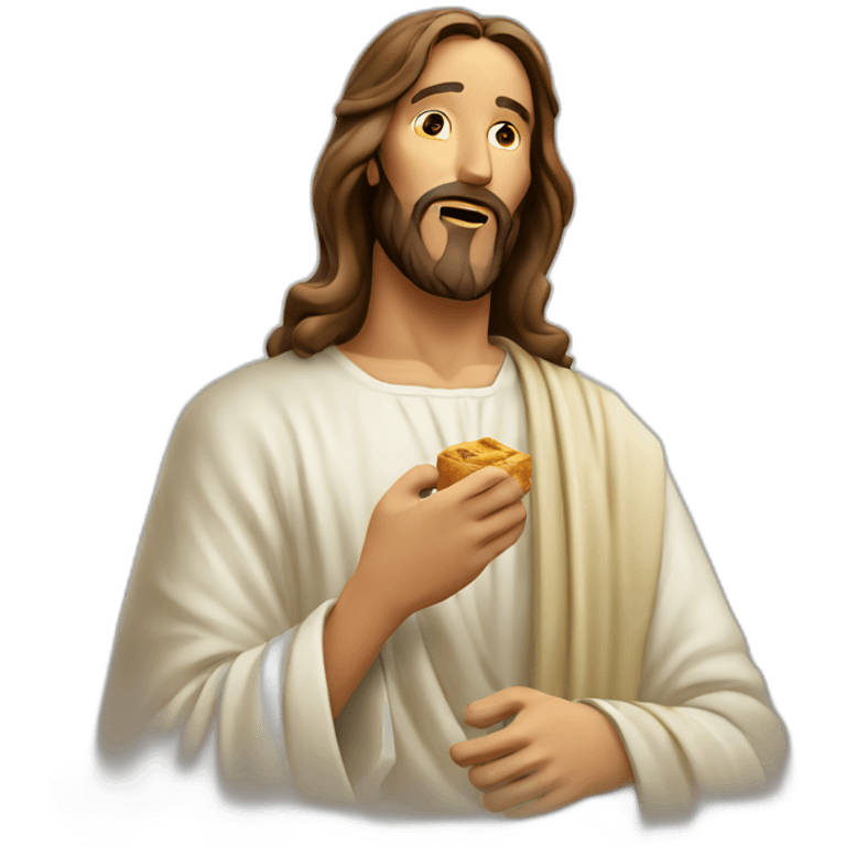 Jesus putting a cigy in his mouth emoji