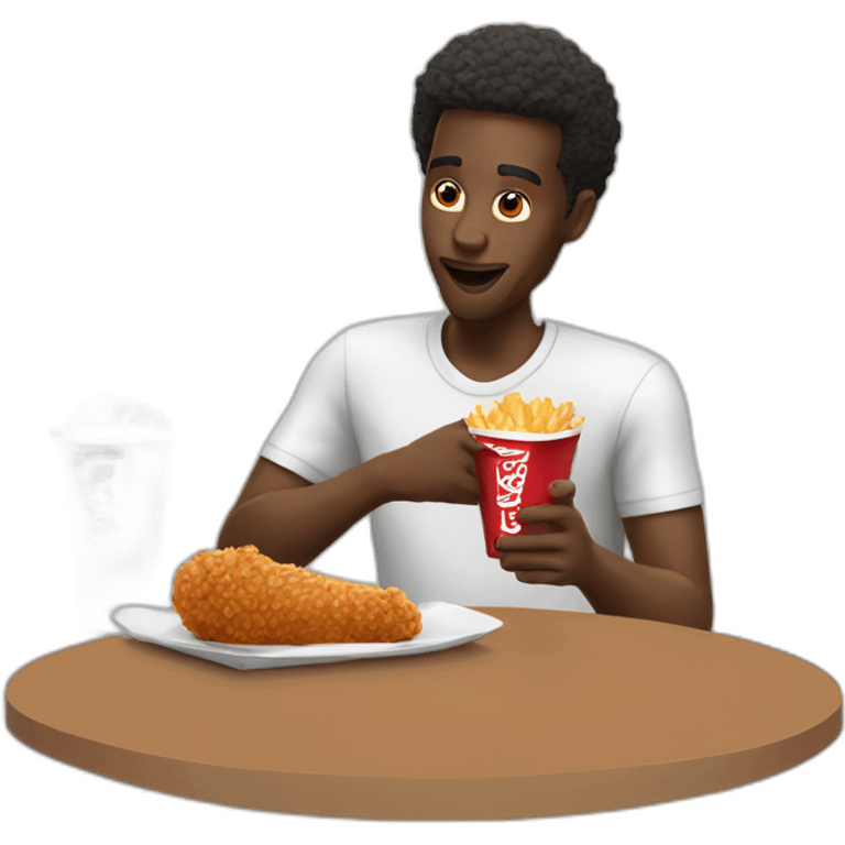 black man eating kfc emoji