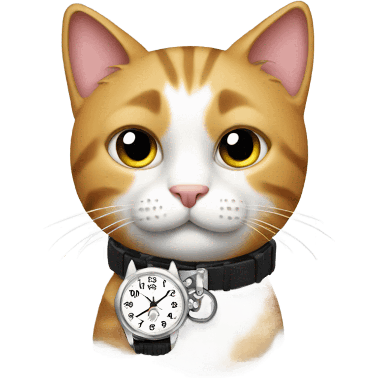 Cat wearing watch emoji