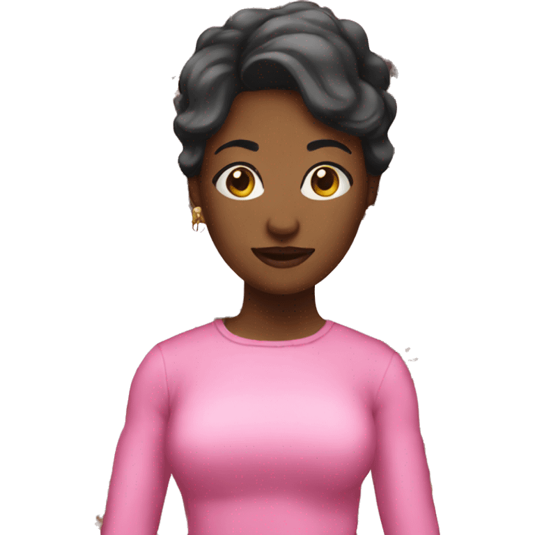 Black woman in pink emoji