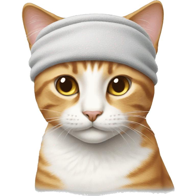 cat wearing a sweatband emoji