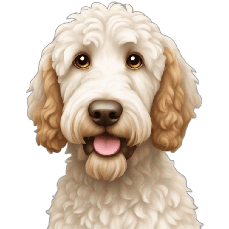 White and light brown Labradoodle emoji