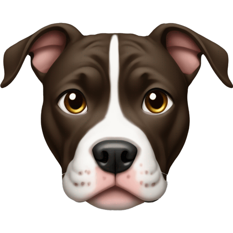 pitbull with dark brown fur and white nose  emoji