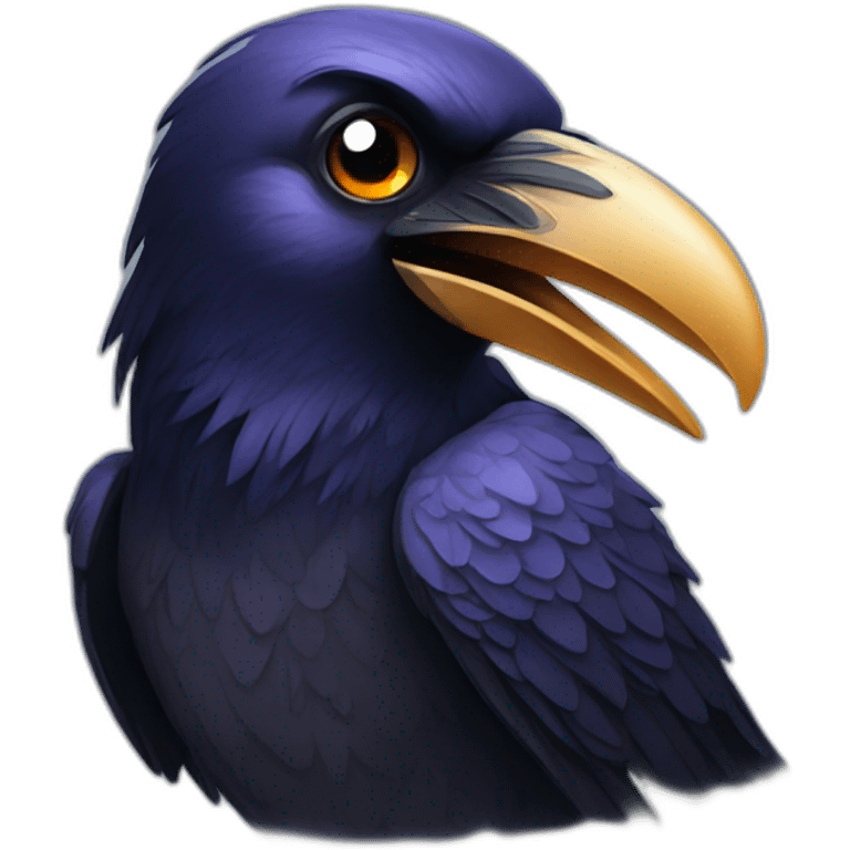 raven with a diamond in its beak emoji