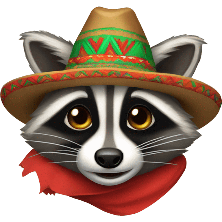 Raccoon with a mexican hat emoji