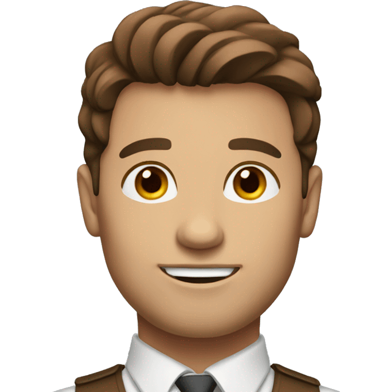 confident man with brown hair portrait emoji