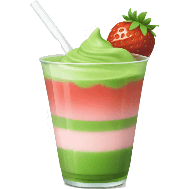 Matcha and strawberry drink emoji