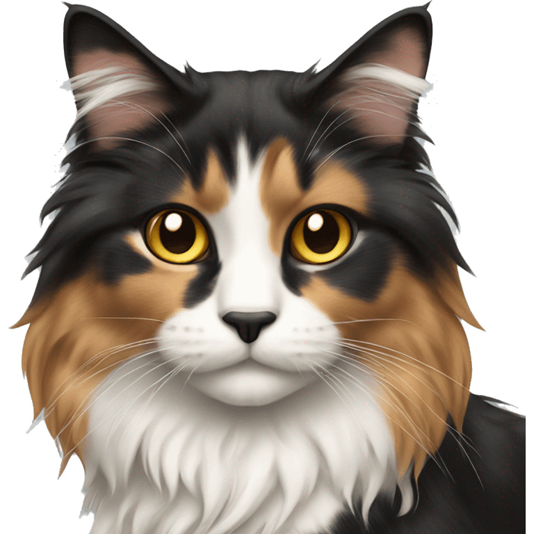 Long haired calico cat emoji