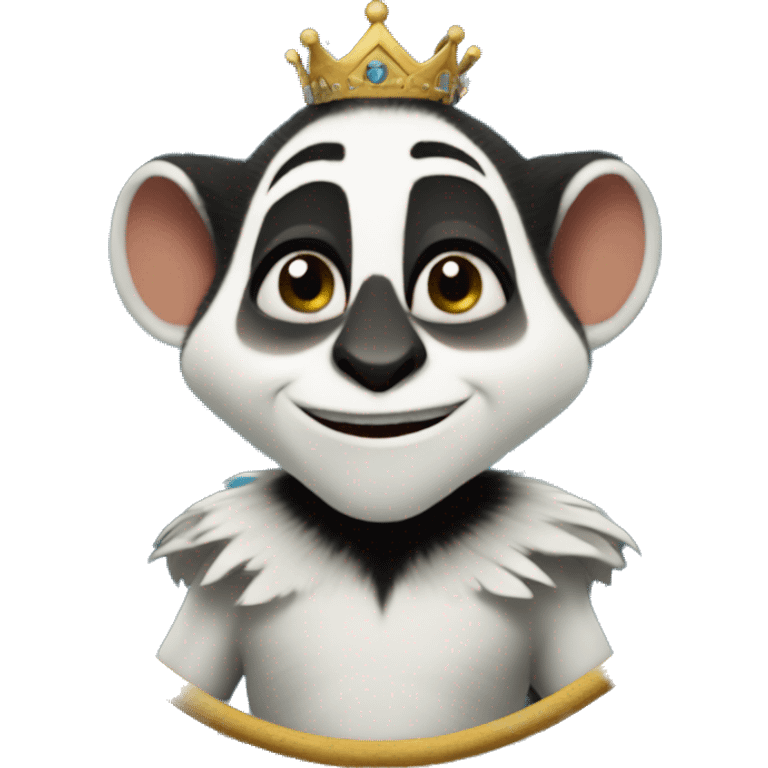 Create an emoji of King Julian happy ready to hug morris emoji