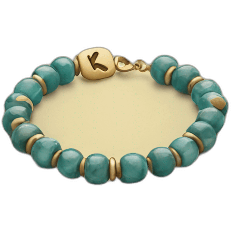 Beads bracelet with letter K emoji