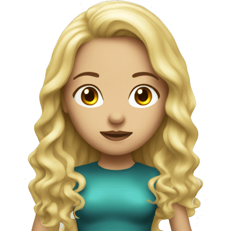 Latex girl with blond long hair emoji