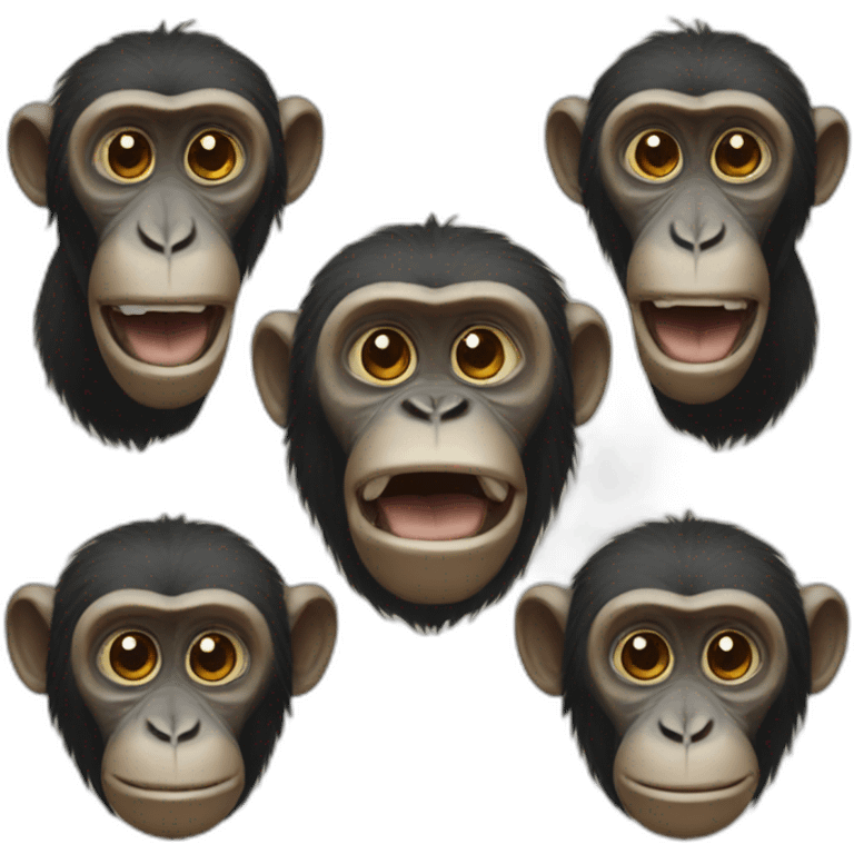 three heads monkey emoji