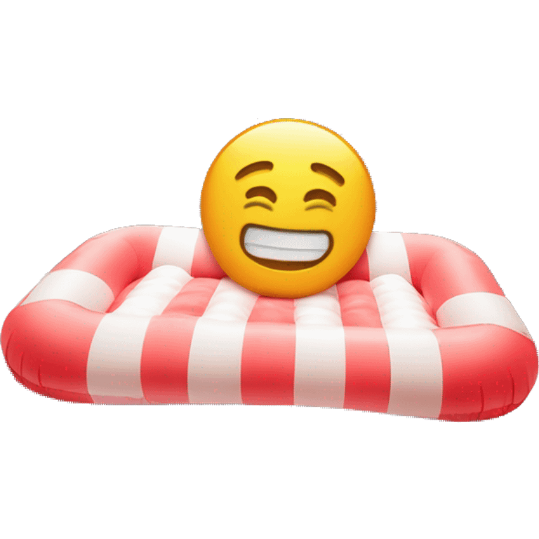 inflatable floating mattress on pool emoji