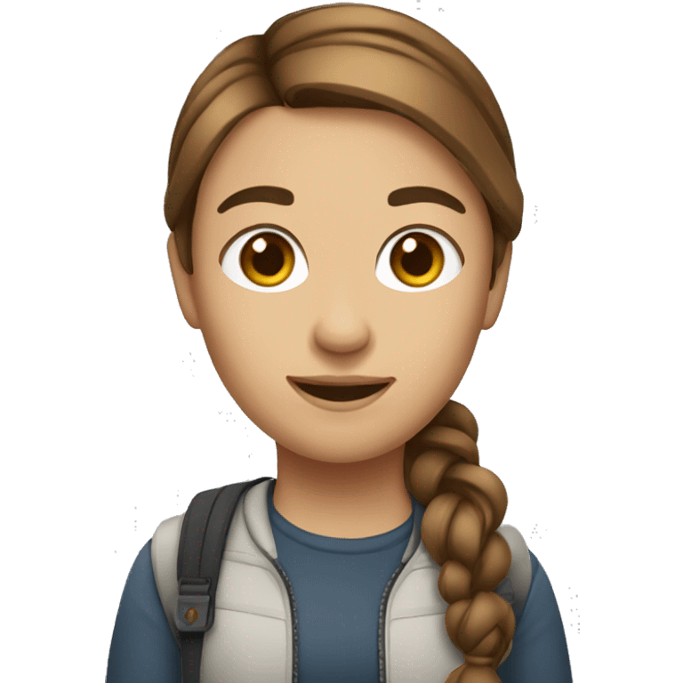 graphic designer with brown hair in ponytail  emoji