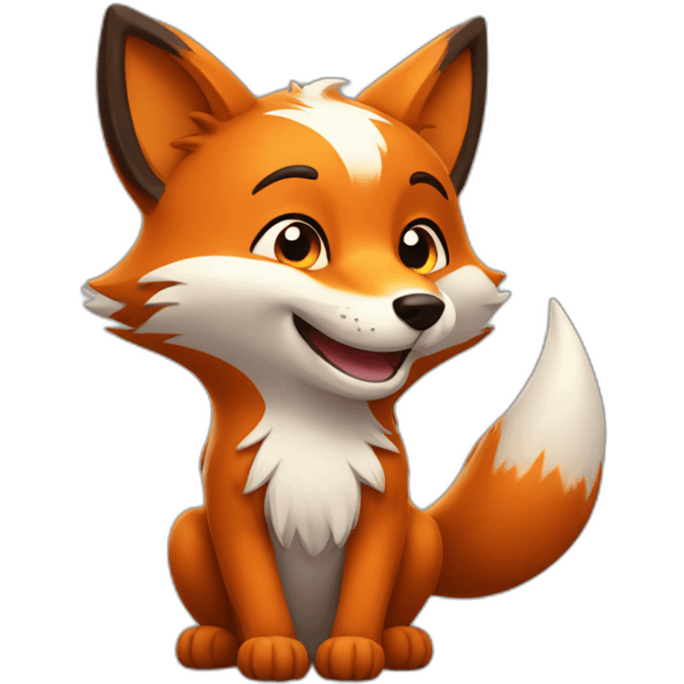 happy fox arm up emoji