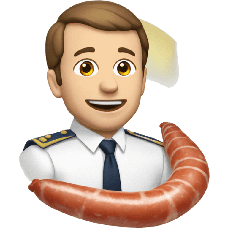 Macron qui mange du saucissons emoji