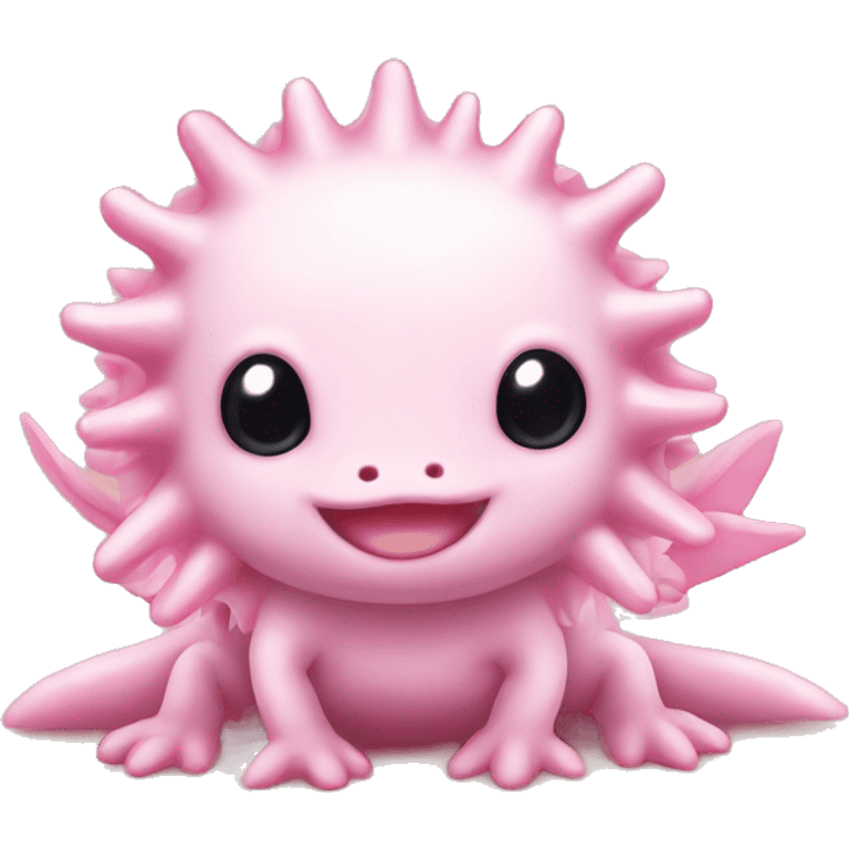 pink axolotl with amber eyes sanrio emoji