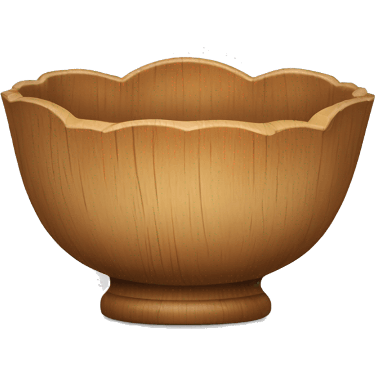 Wood scalloped bowl emoji