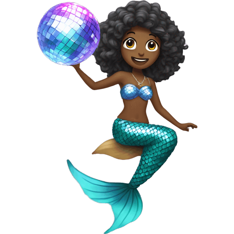 disco ball with mermaide emoji