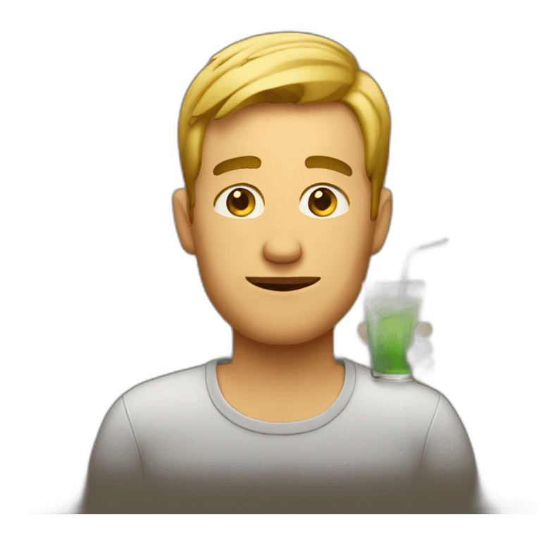 Drinking guy emoji