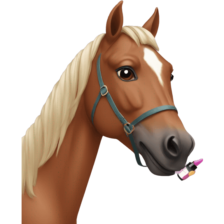 horse applying nail lacquer emoji