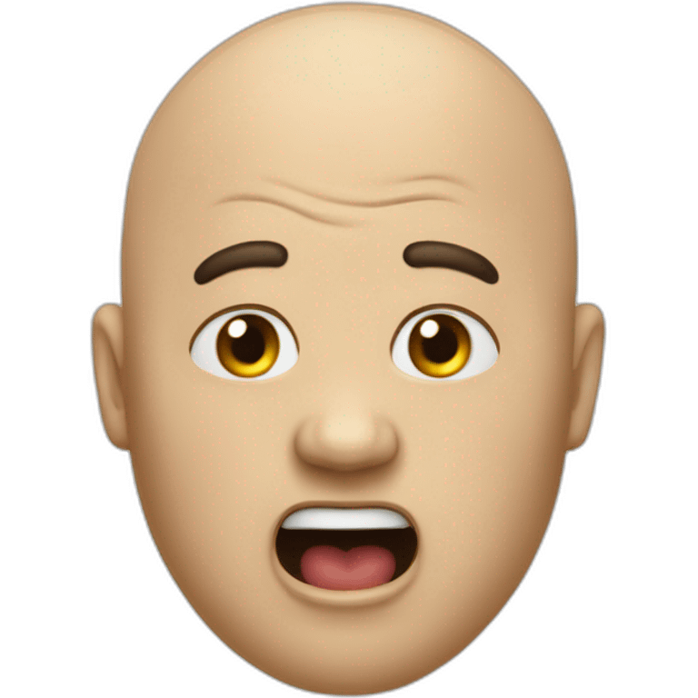 scream bald plump emoji