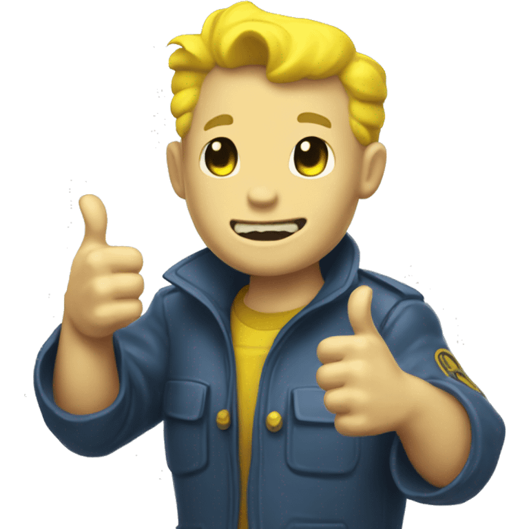 Vault boy ghoul cute thumbs up emoji