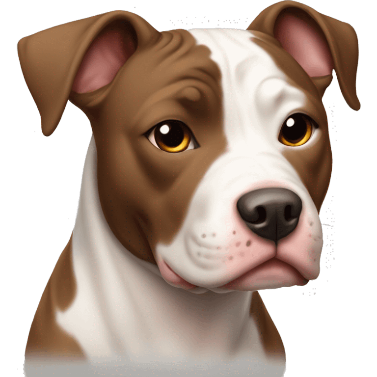 Pit bull dog with brown and white colors  emoji