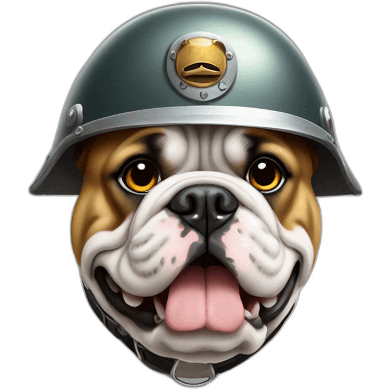 bulldog with german helmet emoji