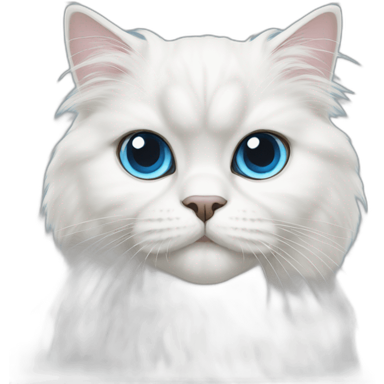 white persian cat blue eyes emoji