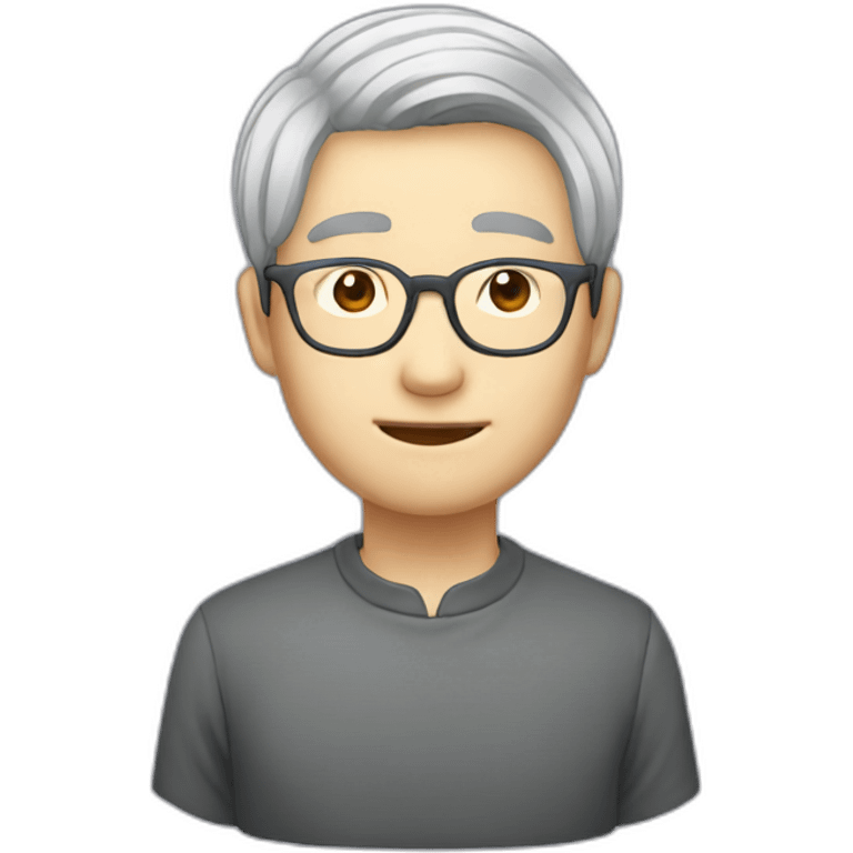 Chinese grey hair wear glasses held Taiwan flagup emoji