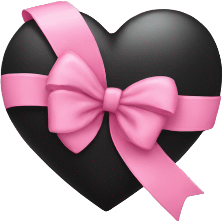 black heart with pink bow emoji