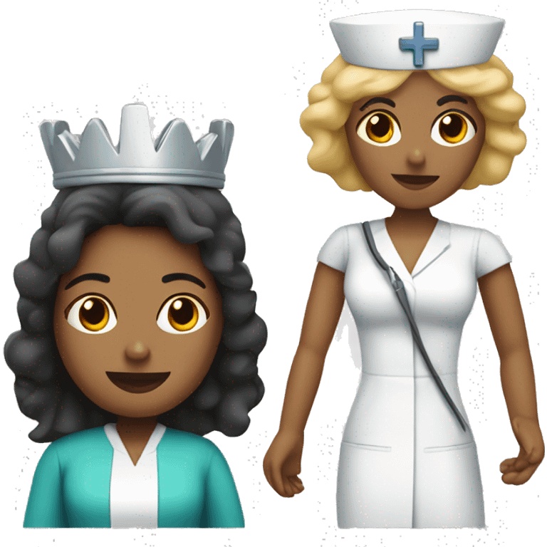 white nurse with queen crown slaying  emoji